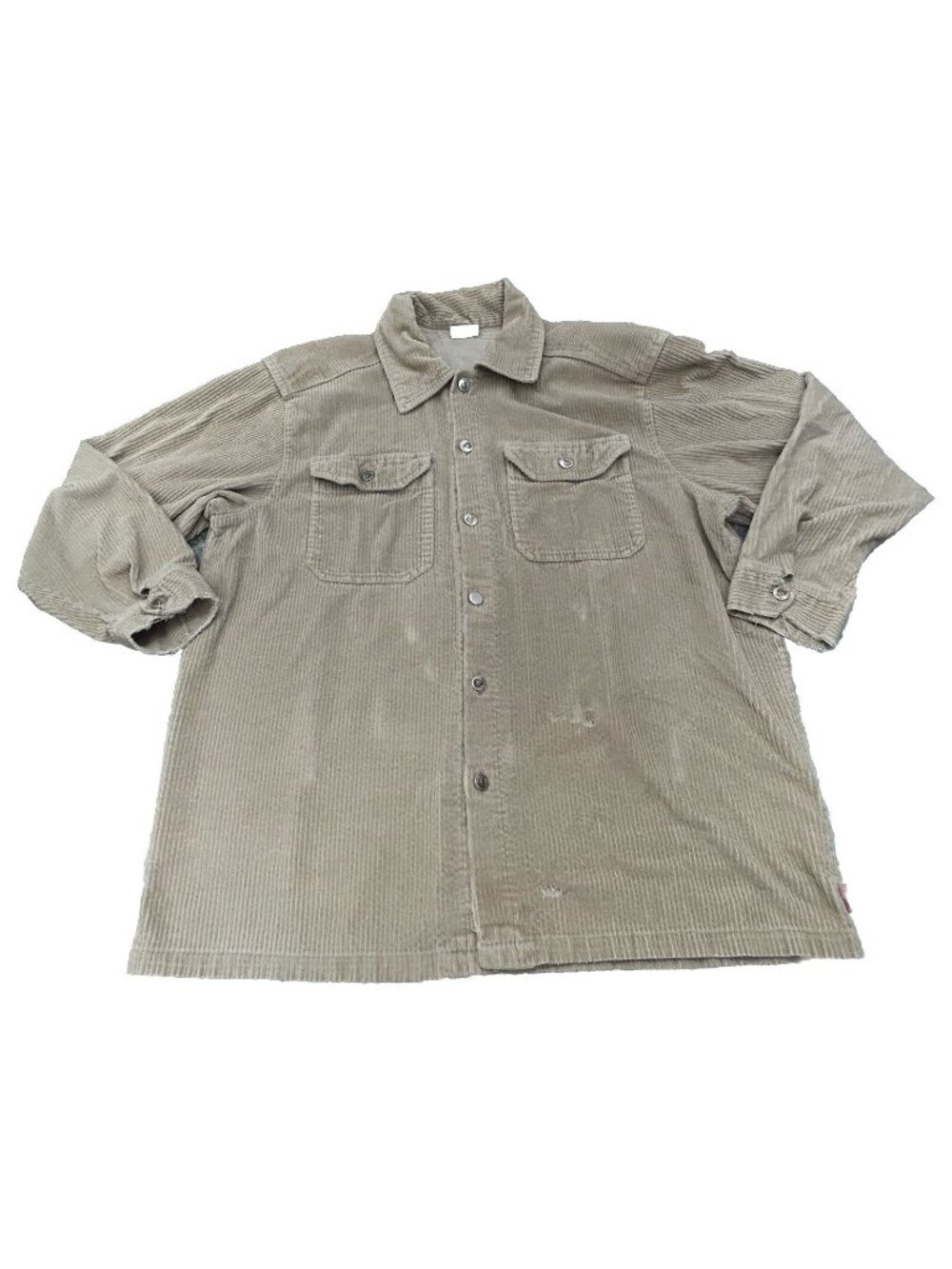 Vintage 3rd Rail Brand Shirt Men's L Tan Button Down 90s Corduroy Shirt Jacket